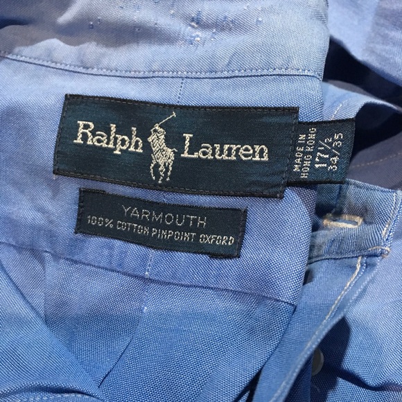 Mens blue button down ralph lauren size 17.5 34-35 - Picture 3 of 3